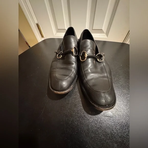 Gucci Black Leather Slip-On Loafers 9 D made in Italy  display picture 1